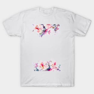 Iphone 5S Flower Paper  Flowers Border Pink White Background T-Shirt